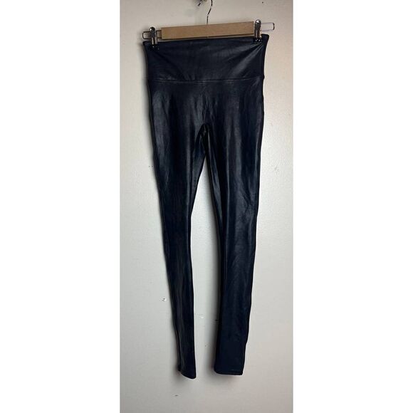 Spanx Black Faux Leather Leggings Sz. S - Picture 3 of 7